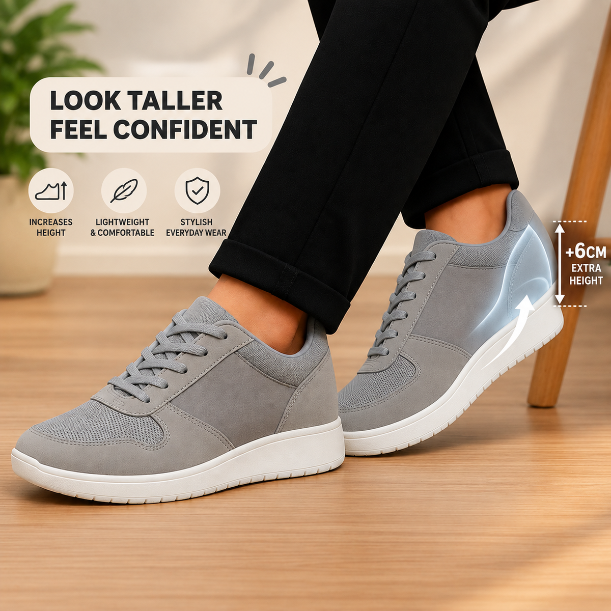 Men's 3 Inch Hidden Height Increasing Shoes