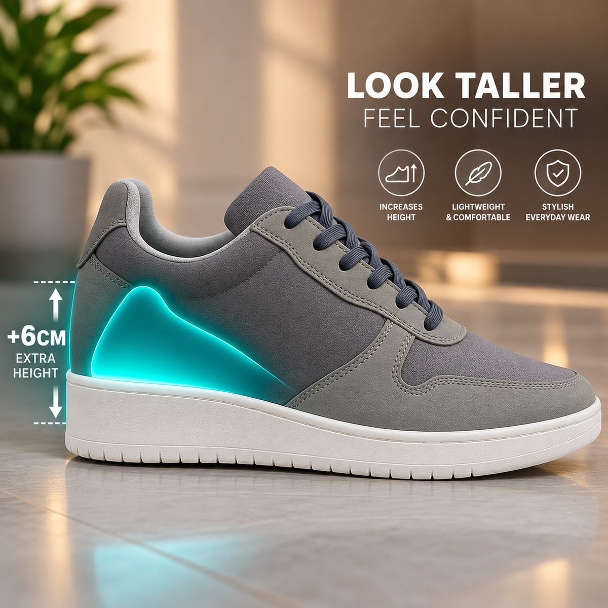 Men's 3 Inch Hidden Height Increasing Shoes