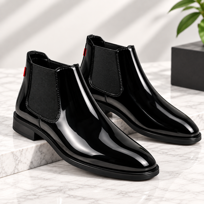 Luxe Height Increasing Chelsea Boots - Black