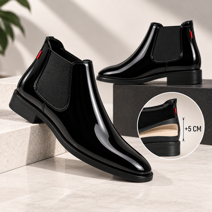 Luxe Height Increasing Chelsea Boots - Black