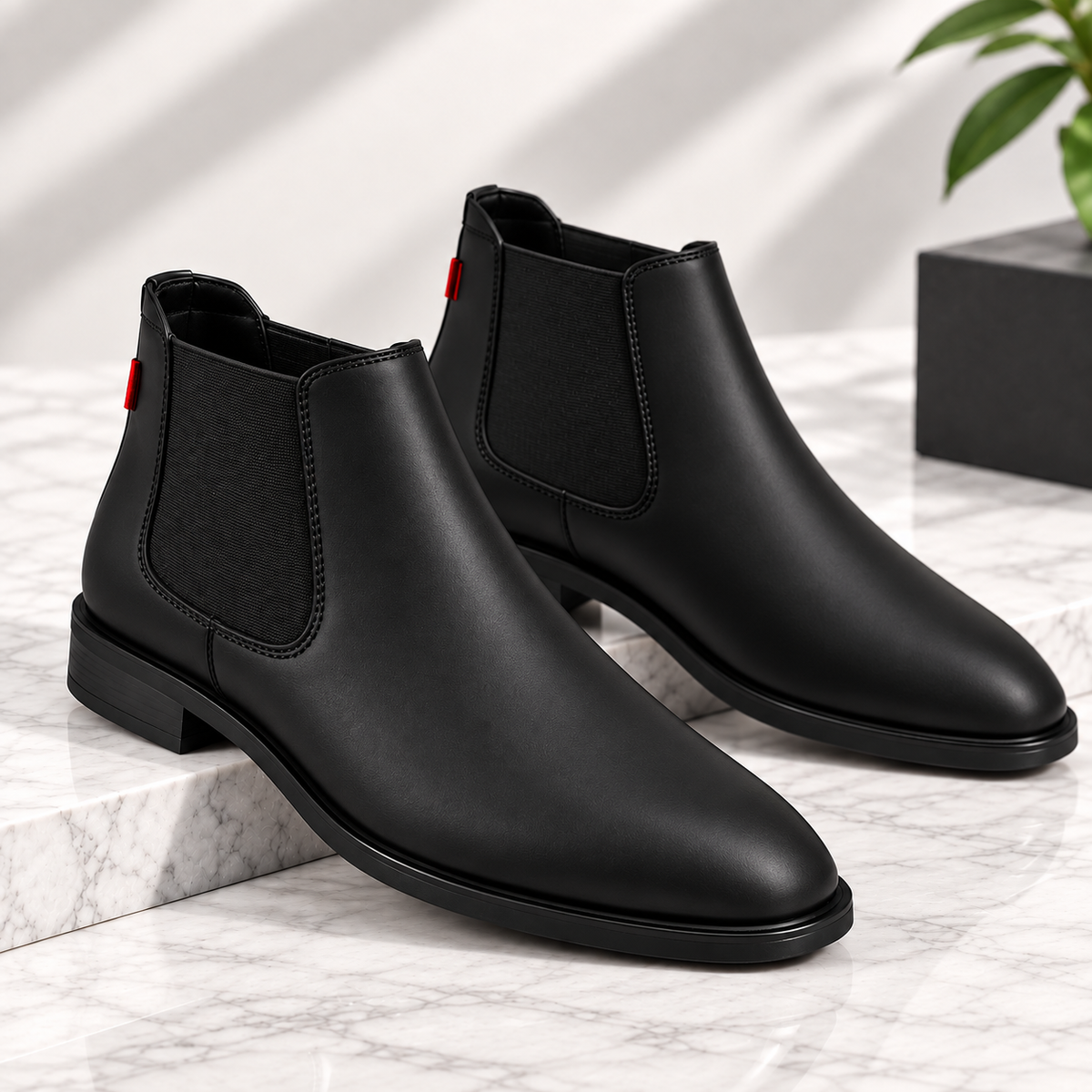 Height Increasing Chelsea Boots - Black