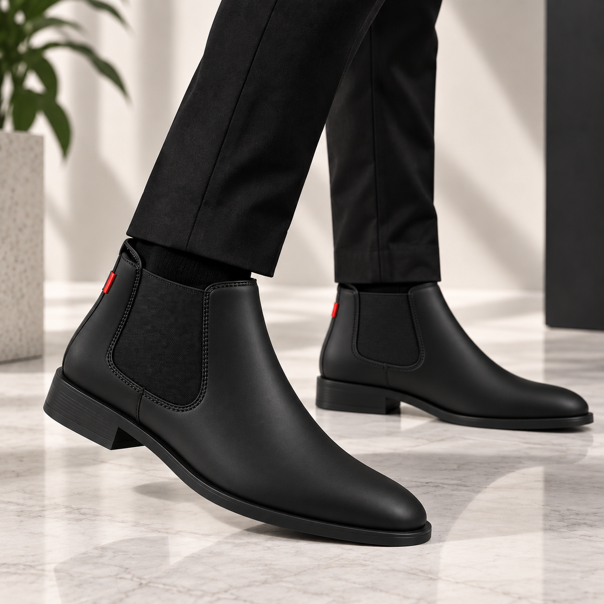 Height Increasing Chelsea Boots - Black