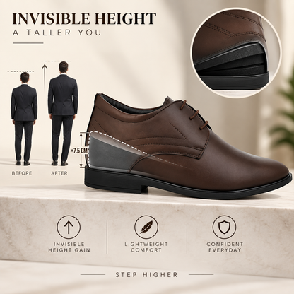 Denaro Formal Elevator Shoes - Brown